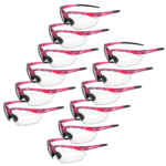 paquete de 12 gafas de seguridad envolventes con puntas flexibles de goma en las patillas