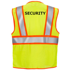 Chaleco de seguridad de malla bicolor de alta visibilidad estampado con bandas reflectantes de 2” y bolsillos - Lima - Image 12